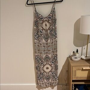 Splendid Cream and Blue Paisley Midi Dress